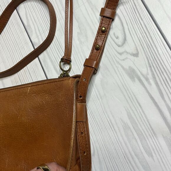 Madewell simple Crossbody Bag English Saddle Brown Leather One Size - Picture 5 of 12